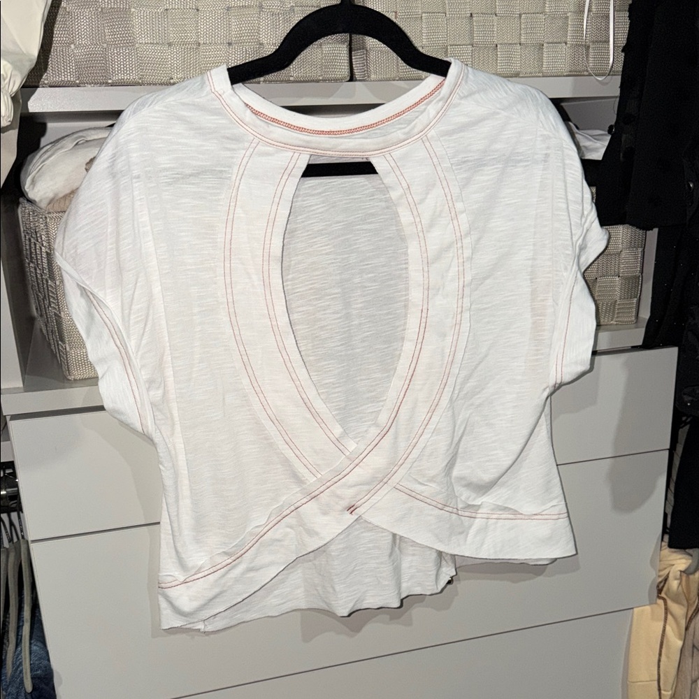 White Women's Top with Open Back Design